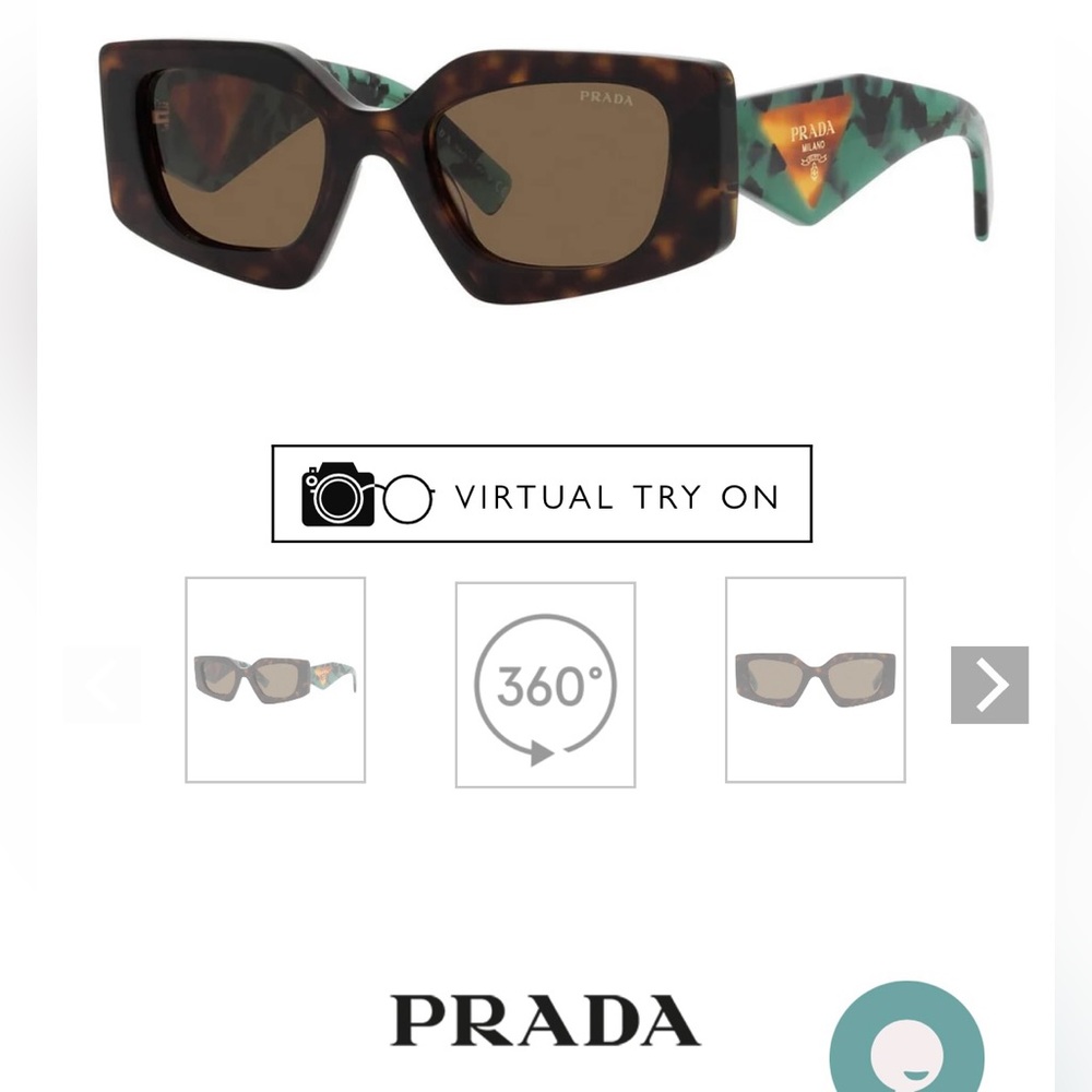Prada irregular square tortoise sunglasses